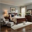 Queen Size Bedroom Set- Brown Finish- 2-Piece Set with Bed and Nightstand