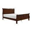 Queen Size Bedroom Set- Brown Finish- 3-Piece Set with Bed and Two Nightstands