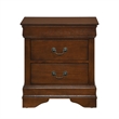 Queen Size Bedroom Set- Brown Finish- 3-Piece Set with Bed and Two Nightstands