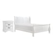 Full Size Bedroom Set- White Finish- 2-Piece Set with Bed and Nightstand