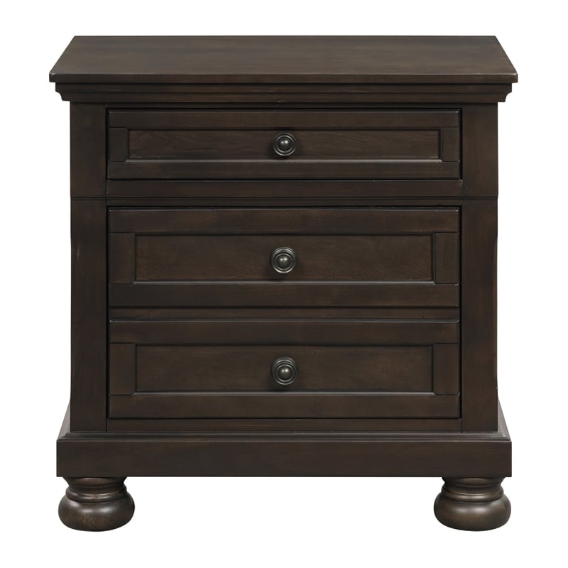 Queen Size Bedroom Set-Brown-Storage Bed with Drawer-2-Piece with Bed-Nightstand