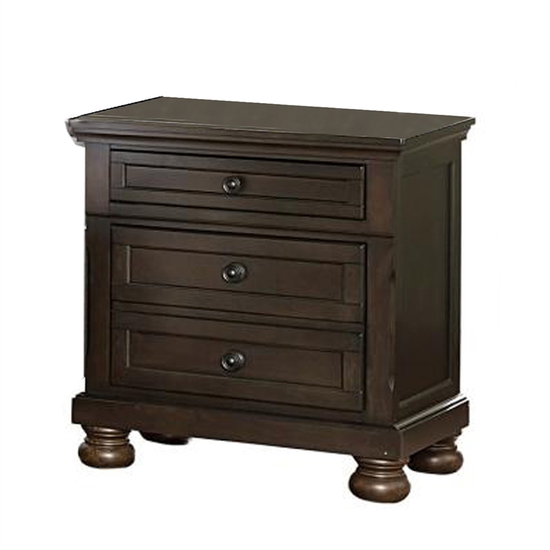 Queen Size Bedroom Set-Brown-Storage Bed with Drawer-2-Piece with Bed-Nightstand