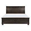Queen Size Bedroom Set-Brown-Storage Bed with Drawer-2-Piece with Bed-Nightstand