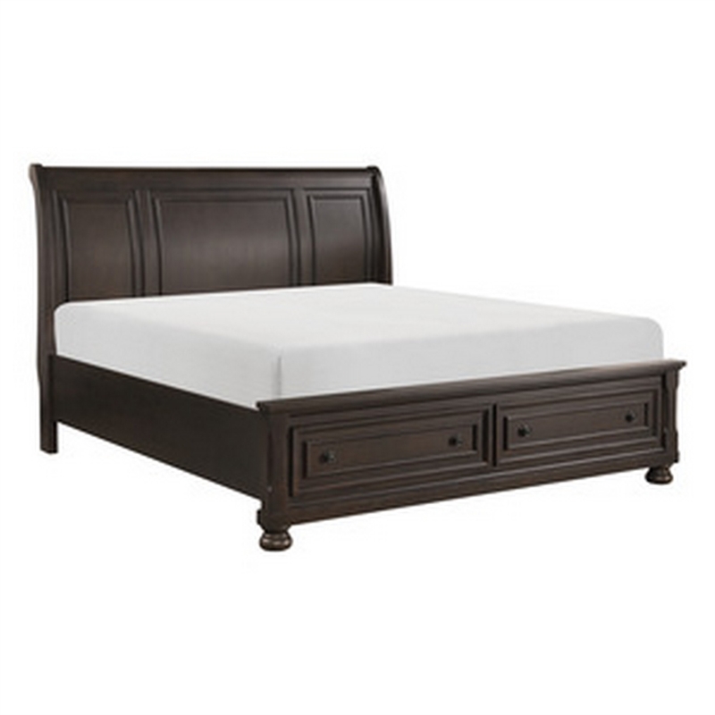 Queen Bedroom Set-Brown-Storage Bed with Drawer-3-Piece with Bed-Two Nightstand