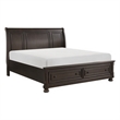 Queen Bedroom Set-Brown-Storage Bed with Drawer-3-Piece with Bed-Two Nightstand