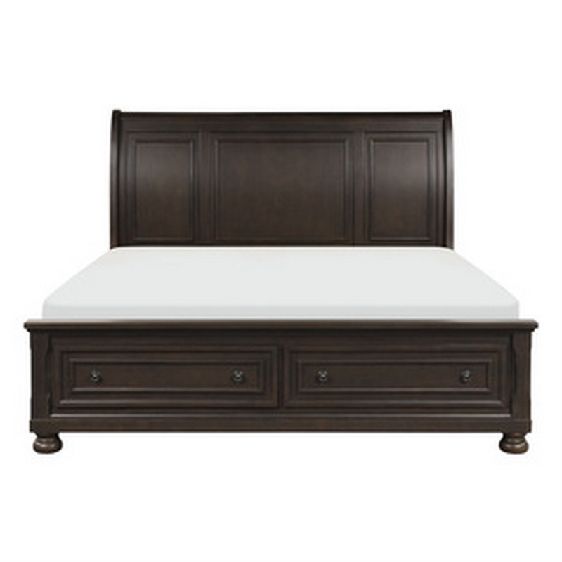Queen Bedroom Set-Brown-Storage Bed with Drawer-3-Piece with Bed-Two Nightstand