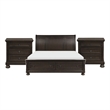 Queen Bedroom Set-Brown-Storage Bed with Drawer-3-Piece with Bed-Two Nightstand