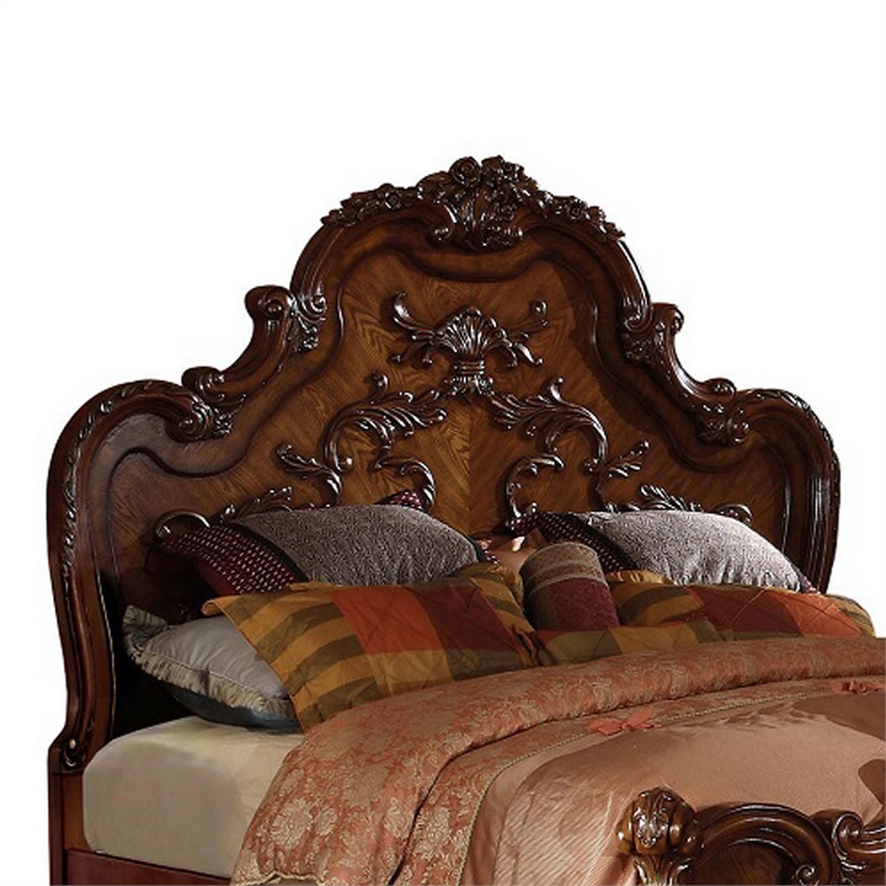 Queen Size Bedroom Set- Brown Finish- 2-Piece Set with Bed and Nightstand