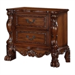 Queen Size Bedroom Set- Brown Finish- 3-Piece Set with Bed and Two Nightstands