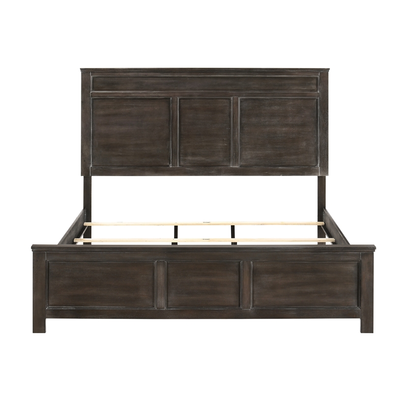 Aani King Size Bed- Framed Headboard- Farmhouse Nutmeg Brown