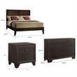 Queen Bedroom Set-Wood Design-Brown-4-Piece Set with Bed- Nightstands-Dresser