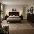 Queen Bedroom Set-Wood Design-Brown-4-Piece Set with Bed- Nightstands-Dresser