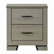 Queen Size Bedroom Set-Gray-Panel Headboard- 2-Piece Set with Bed and Nightstand