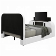 Queen Size Bedroom Set- White Finish- 2-Piece Set with Bed and Nightstand