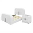Queen Size Bedroom Set- White Finish- 2-Piece Set with Bed and Nightstand