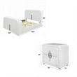 Queen Size Bedroom Set- White Finish- 3-Piece Set with Bed and Two Nightstands