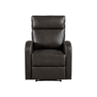 Mey Wall Hugger Manual Recliner Chair w Pocket- Dark Brown Faux Leather
