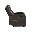 Mey Wall Hugger Manual Recliner Chair w Pocket- Dark Brown Faux Leather