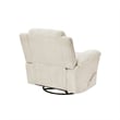 Oxy Swivel Manual Reclining Chair- Foam Pillow Arms- Beige Microfiber