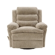 Oxy Swivel Manual Reclining Chair- Foam Pillow Arms- Brown Microfiber