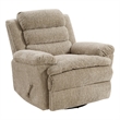 Oxy Swivel Manual Reclining Chair- Foam Pillow Arms- Brown Microfiber