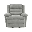 Oxy Swivel Manual Reclining Chair- Foam Pillow Arms- Gray Microfiber