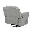 Oxy Swivel Manual Reclining Chair- Foam Pillow Arms- Gray Microfiber
