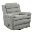 Oxy Swivel Manual Reclining Chair- Foam Pillow Arms- Gray Microfiber