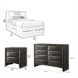 Queen Bedroom Set-Storage Bed with Drawers- 4-Piece Set-Bed-2 Nightstand-Dresser