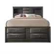 Queen Size Bedroom Set- Wood Design-5-Piece Set- Bed-2 Nightstand-Dresser-Mirror