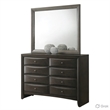 Queen Size Bedroom Set- Wood Design-5-Piece Set- Bed-2 Nightstand-Dresser-Mirror