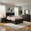 Queen Size Bedroom Set- Wood Design-5-Piece Set- Bed-2 Nightstand-Dresser-Mirror