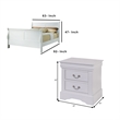 Queen Size Bedroom Set- White Finish- 3-Piece Set with Bed and 2 Nightstand