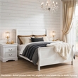 Queen Size Bedroom Set- White Finish- 3-Piece Set with Bed and 2 Nightstand