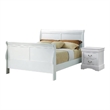 Full Size Bedroom Set- White Finish- 2-Piece Set with Bed and 1 Nightstand