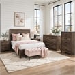 Queen Size Bedroom Set- White Finish- 5-Piece Set with Bed and Two Nightstands