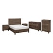 Queen Size Bedroom Set- White Finish- 5-Piece Set with Bed and Two Nightstands