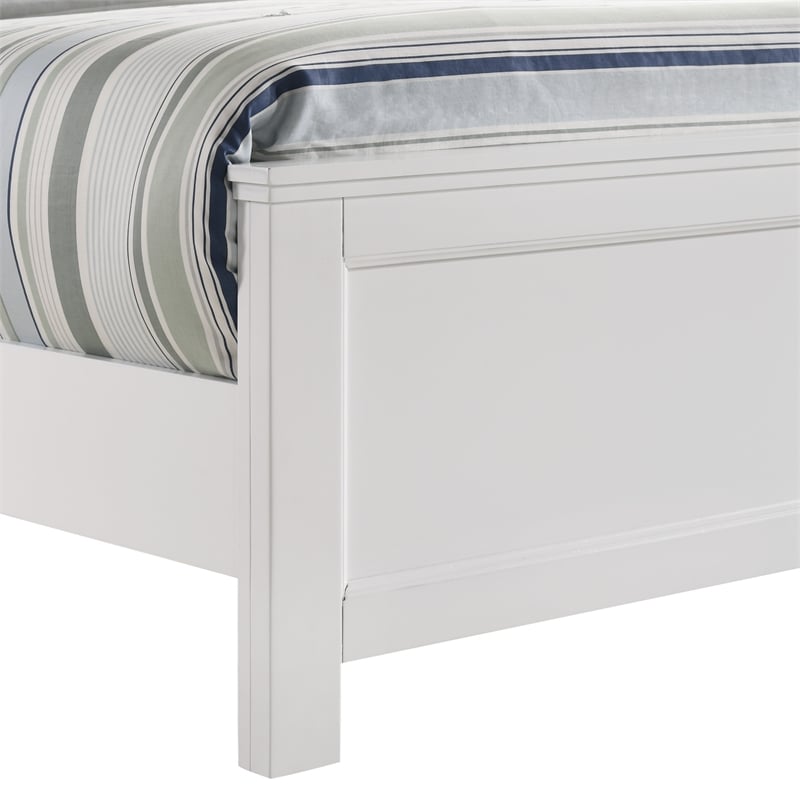 Aani King Size Bed- Framed Headboard- Farmhouse White Finish