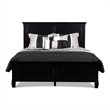 Umi King Size Bed- Solid Wood Panel Headboard- Farmhouse Black