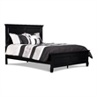 Umi King Size Bed- Solid Wood Panel Headboard- Farmhouse Black