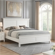 Umi King Size Bed- Solid Wood Panel Headboard- Farmhouse White