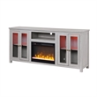 Tony Electric Fireplace TV Stand Cabinet with Heater- 70 Inch Walnut White