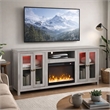 Tony Electric Fireplace TV Stand Cabinet with Heater- 70 Inch Walnut White
