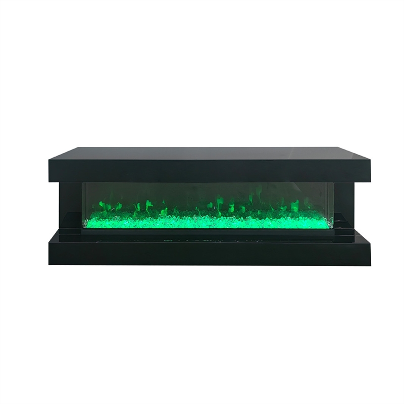 Vista LED Fireplace TV Stand Cabinet with Bluetooth Speaker- 71 Inch Black