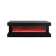 Vista LED Fireplace TV Stand Cabinet with Bluetooth Speaker- 71 Inch Black