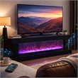 Vista LED Fireplace TV Stand Cabinet with Bluetooth Speaker- 71 Inch Black