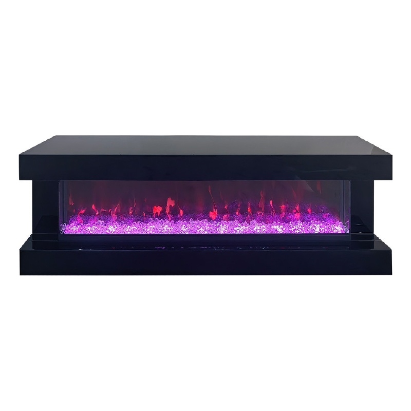 Vista LED Fireplace TV Stand Cabinet with Bluetooth Speaker- 71 Inch Black