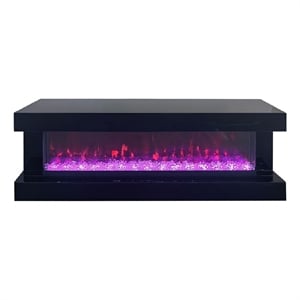 Vista LED Fireplace TV Stand Cabinet with Bluetooth Speaker- 71 Inch Black