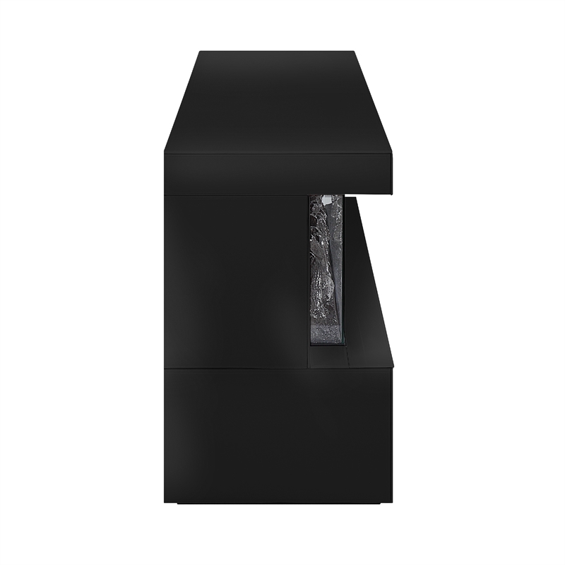 Dori LED Fireplace TV Stand Cabinet with Bluetooth Speaker- 71 Inch Black