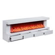 Dori LED Fireplace TV Stand Cabinet with Bluetooth Speaker- 71 Inch White